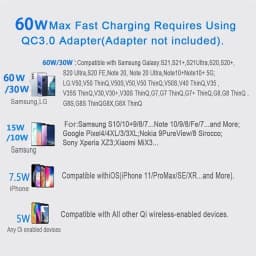 60W Fast Wireless Charger Pad for Doogee V10 V20 S98 HomTom HT80 AGM X3 doogee S96pro OnePlus 8 Pro 9 Wireless Charging Quick