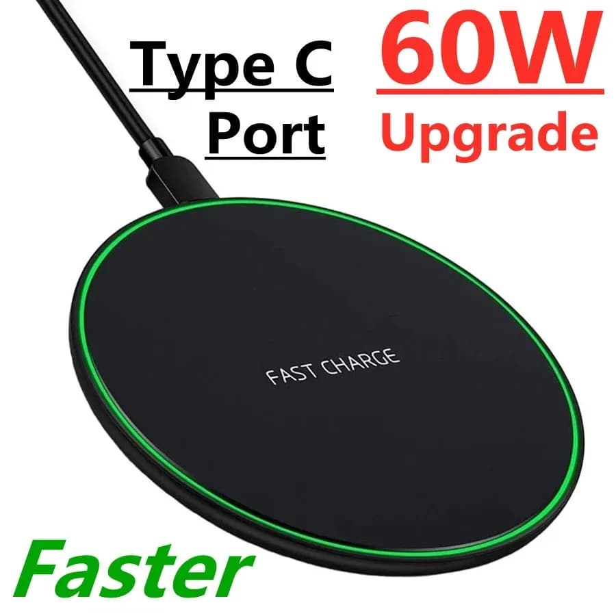 60W Fast Wireless Charger Pad for Doogee V10 V20 S98 HomTom HT80 AGM X3 doogee S96pro OnePlus 8 Pro 9 Wireless Charging Quick
