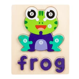 Wooden Alphabet Spelling Animals Puzzles for Toddlers,Montessori Educational Toys for 3+ Years Old Kids Boys and Girls