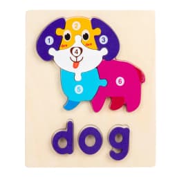 Wooden Alphabet Spelling Animals Puzzles for Toddlers,Montessori Educational Toys for 3+ Years Old Kids Boys and Girls