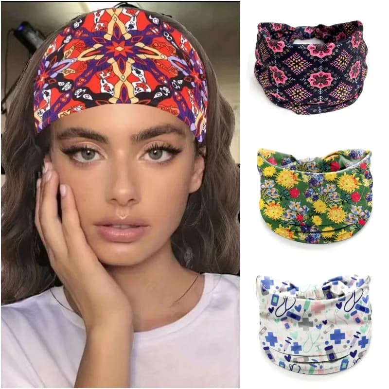 Bohemian Twisted Wide Cotton Stretch Headbands Women Headwrap Turban Headwear Bandage Hairbands Bandana Headbands Hair Acceessor