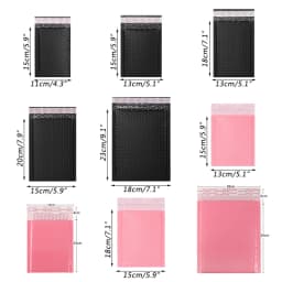 10pcs Black Pink Bubble Courier Packaging Bag Waterproof Foam Envelope Bag Gift Self Adhesive Seal Mailers Padded Delivery Pouch