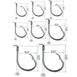 Giant Fishing Hook 5/0-16/0 Forged In-line Circle Hooks Shark & Swordfish Tuna Hook Stainless Steel Big Game Saltwater Fishhook