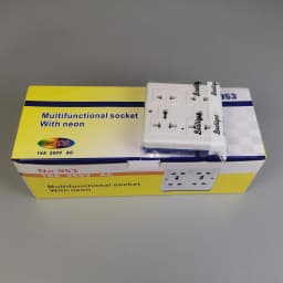 South East Asia 4 Way extension socket with light