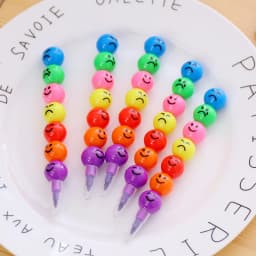 1/5/10 Pcs Creative 7 Colors Sugar-Coated Round Gourd Crayon Cartoon Graffiti Pen Fun Learning Stationery Gifts For Kids