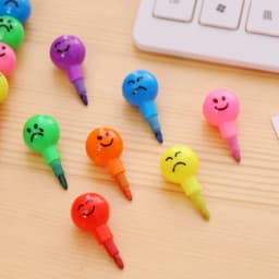 1/5/10 Pcs Creative 7 Colors Sugar-Coated Round Gourd Crayon Cartoon Graffiti Pen Fun Learning Stationery Gifts For Kids