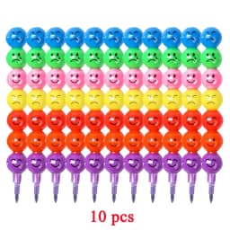 1/5/10 Pcs Creative 7 Colors Sugar-Coated Round Gourd Crayon Cartoon Graffiti Pen Fun Learning Stationery Gifts For Kids