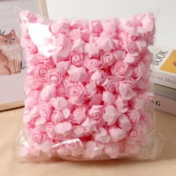 100/200/300Pcs Rose Artificial Flowers Foam Fake Flower for Home Decor Wedding Decoration Bride DIY Gift Carfts Wreath Accessory