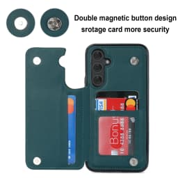 Cards Solt Magnetic Leather Wallet Case For Samsung A54 A14 A55 A52 A15 A35 S23 S24 Ultra S22 Plus S21 FE S20 Note20 Bag Cover