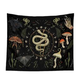 Moon Tapestry Wall Hanging Moth Plant Phase Aesthetics Goddess Living Room Dormitory Decoration Mushroom