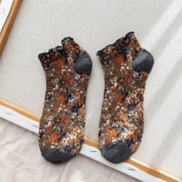 Fashion Print Cotton Woman Socks Summer Harajuku Retro Short Socks Korean Japanese Style Kawaii Cute Low Cut Ankle Sock Slippers