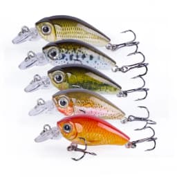 Hanlin Hot 3pcs/5pcs Suit 48mm/3.8g Hard Artificial Bait Mini Crankbait Fishing Lures Floating Wobblers Lure for Fishing Tackle