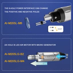 Dental Inner Water Air Motor Slow Speed Handpiece Parts AI-M204/M205 Non-LED Turbine Connector AI-M205LG LED Generator Series