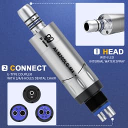 Dental Inner Water Air Motor Slow Speed Handpiece Parts AI-M204/M205 Non-LED Turbine Connector AI-M205LG LED Generator Series