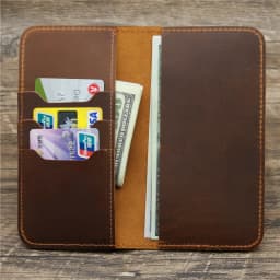 Best Genuine Leather Personalised Wallet for Men with Checkbook Holder Long Pure Leather Wallet for Men Custom Engraved