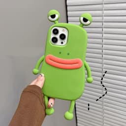 Funny Soft Silicone 3D Frog Phone Case For iPhone 14 13 11 12 15 16 17 18 Pro Max XS 8 Plus Cartoon Cute Shockproof Bumper Cover