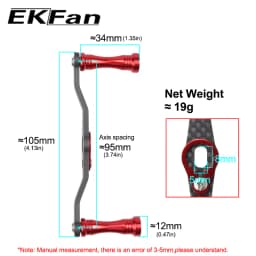 EKfan Alloy Aluminum Knobs Baitcasting Reel Fishing Accessory DAI&SHI Of 105MM Carbon Fiber Fishing Reel Handle