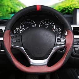 Anti-slip Fiber Leather DIY 38cm Car Steering Wheel Cover Case With Needles And Thread Automobile Interior Accessory Universal