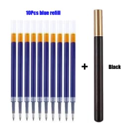1+10Pcs/Set Vintage Wood Body Ballpoint Pen Brass Ball Roller Pen Metal Cap BallPen Stationery School Business Gifts Supplies