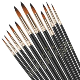 12pcs Paint Brushes Set Professional Paint Brush Round Pointed Tip Nylon Hair Acrylic Brush for Acrylic Watercolor Oil Painting
