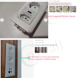 COSWALL E45 / P45 Module 45*45mm EU Standard Wall Socket QC 3.0 Type-A & PD 20W Type-C Dual USB Fast Charge DC 5V,3A/9V,2.22A