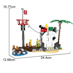 232pcs Pirate Boat Ship Seaside Treasure Island Building Blocks Bricks Sets Construction Toys For Children Boys Gift