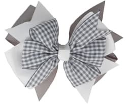 NEW Plaid Bows 4INCH School Hair Bows First Day Gingham Ribbon Stacked Bow Hair Clip Hairpin For Baby Girl Accessories
