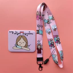 Doctor Nurse Horizonal Women's Lanyards ID Card Holder Badge Holders Hang Rope Lanyard Amusing Card Case Retractable Clip