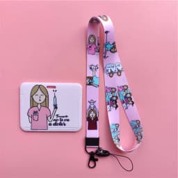 Doctor Nurse Horizonal Women's Lanyards ID Card Holder Badge Holders Hang Rope Lanyard Amusing Card Case Retractable Clip