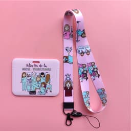 Doctor Nurse Horizonal Women's Lanyards ID Card Holder Badge Holders Hang Rope Lanyard Amusing Card Case Retractable Clip