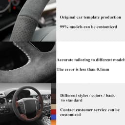 Braid Car Steering Wheel Cover Wrap Hand Sewing Anti-Slip Suede Leather For BMW M Sport E46 330i 330Ci E39 M3 M5 540i 525i 530i