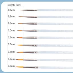 JOWOART 9 Pcs Very Fine Tip Nylon Hair Watercolor Paint Brush Transparent Acrylic Rod Hook Line Pen Stroke Pen for Beginners Art