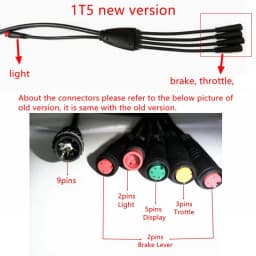 Ebike 1T4 1T5 Julet Waterproof Cable 2 3 4 5 9 Pin Extension Cable for Display Controller Brake Light Throttle Conversion Line