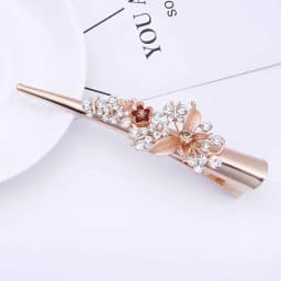 Women Gem Butterfly Steel Hair Clips Pins Hairpins Chinese Vintage Crown Wedding Classical Crystal Spring Clip Hair Accessories