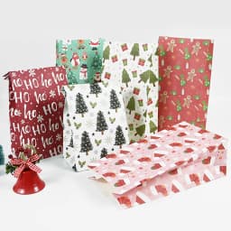 10pcs Kraft Paper Candy Cookie Bag Santa Claus Snowman Christmas Gift Packing Bags Xmas Navidad New Year Party Decor Supplies