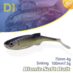 D1 Winter Pike Silicone Baits 2020 Fishing Artificial Bionnic Wobblers 75mm 4g 100mm 7.5g Bait for Fishing Freshwater Soft Lure