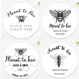 Personalized Meant To Bee Labels Honey Wedding Favors Stickers Custom Text Marriage Labels Glossy/Kraft Paper