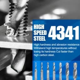 XCAN Hex Shank Metric Tap Compound Tap and Drill Spiral Flute HSS Thread Screw Tap Threading Tool M3 M4 M5 M6 M8 M10 M12