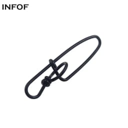 20pcs Black Fishing Snap Swivels Double Insurance Inside Lock Snap Stainless Steel Fishing Swivel Hook Lure Fishing Connector