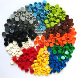 300Pcs/lot Transparent 98138 35380 35381 Silver 1x1 Tile Round Building Block Parts Bricks MOC Pixel Painting Materials DIY Toys