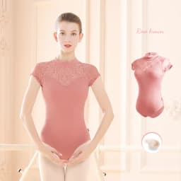 Women Ballet Leotards Lace Splice Gymnastics Bodysuit High Necked Ballet Bodysuits Adult Dance Wear Elegant Dance Costume