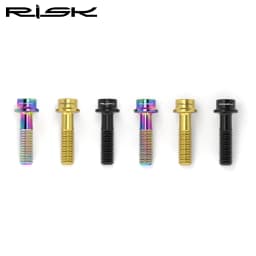 RISK 2PCS M5*18mm Bike Stem Handlebar Fixing Titanium Ti Bolts Fixed Screws Hollow Lightweight for MTB Bicycle Seat Post Clamp