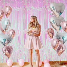 Photo Booth Backdrop Foil Curtain Tinsel Backdrop Background for Baby Birthday Party Wedding Graduation Christmas Decorations