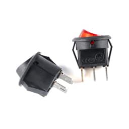 5PCS KCD 15mm KCD11 Rocker Switch 2PIN I/O Button Power Switches Small Size Round KCD-15