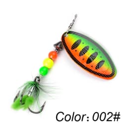FTK 1pc Spinner Bait 8g/14g/20g Metal Fishing Lure Hard Bait Spoon Lures with Feather Treble Hooks Carp Pike Fishing Tackle