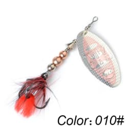 FTK 1pc Spinner Bait 8g/14g/20g Metal Fishing Lure Hard Bait Spoon Lures with Feather Treble Hooks Carp Pike Fishing Tackle