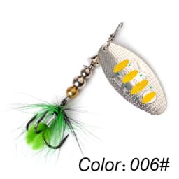 FTK 1pc Spinner Bait 8g/14g/20g Metal Fishing Lure Hard Bait Spoon Lures with Feather Treble Hooks Carp Pike Fishing Tackle