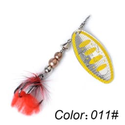 FTK 1pc Spinner Bait 8g/14g/20g Metal Fishing Lure Hard Bait Spoon Lures with Feather Treble Hooks Carp Pike Fishing Tackle