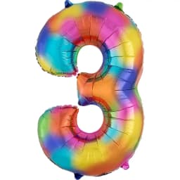 New 40-inch Rainbow Color Large Digital Aluminum Balloon Digital Balloon Birthday Party Decoration Layout Balloon