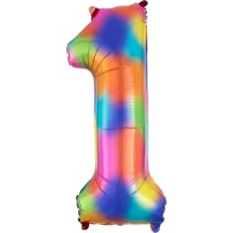 New 40-inch Rainbow Color Large Digital Aluminum Balloon Digital Balloon Birthday Party Decoration Layout Balloon